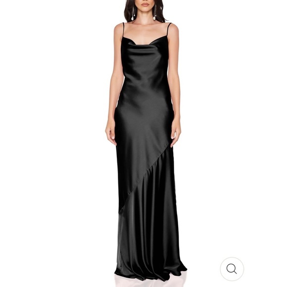 Nookie Dresses & Skirts - Nookie Black Satin Maxi Dress